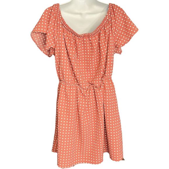 Justify dusty rose off shoulder dress XL Polka Dots Summer Pullover - Picture 4 of 12